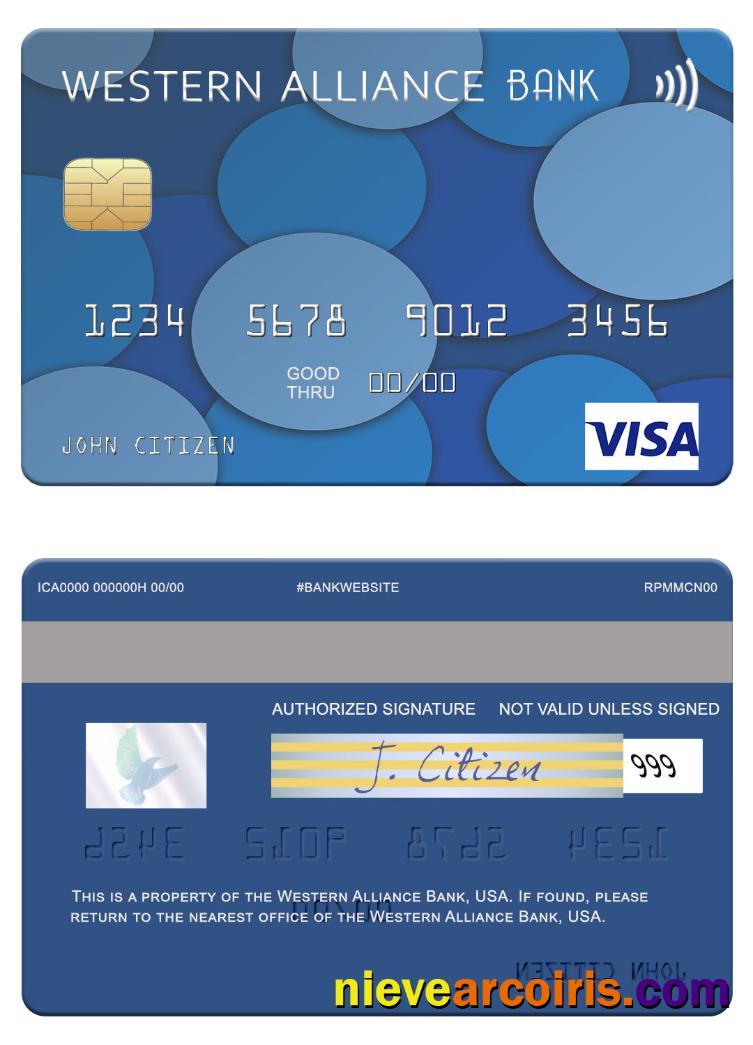 USA Western Alliance Bank visa card